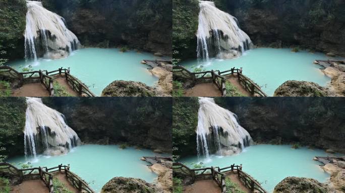 泰国兰奔省maping国家公园里的Koh Luang瀑布美景。
