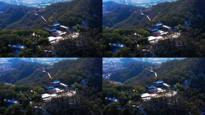 台州市椒江区，白云山航拍，雪景