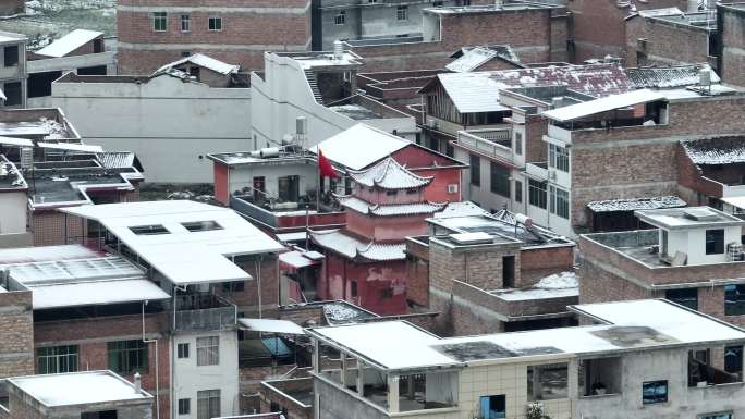 航拍于都利村2024年雪景