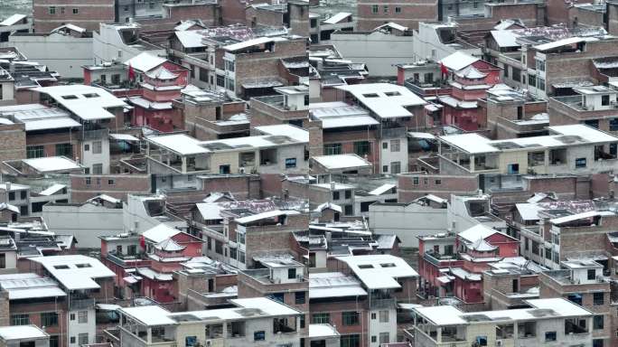 航拍于都利村2024年雪景