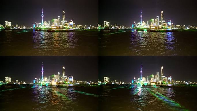 上海 建筑 射灯 灯光秀 夜景 黄浦江