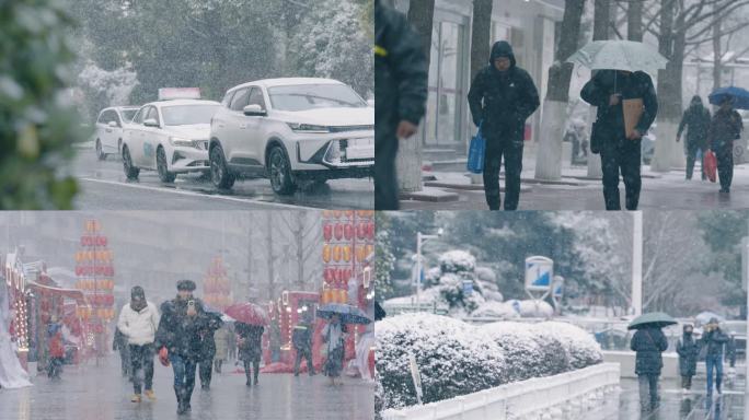 城市冬季雪景