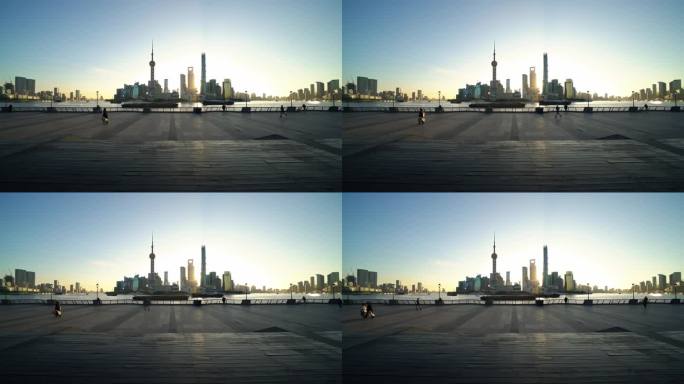 浦西 外滩 清晨 陈毅广场 上海 黄浦江