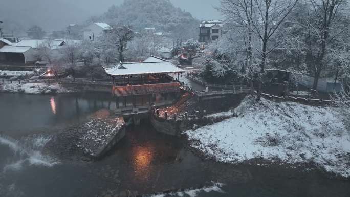 航拍江南雪景视频素材