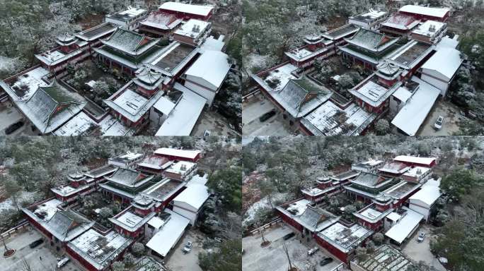 航拍于都碧玉禅寺2024年雪景