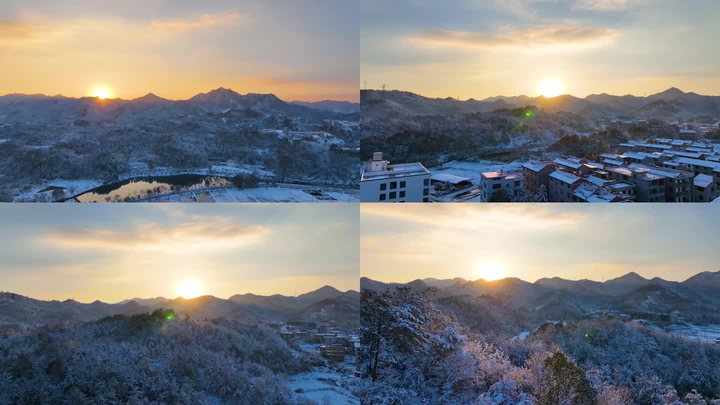 永康下雪日出航拍