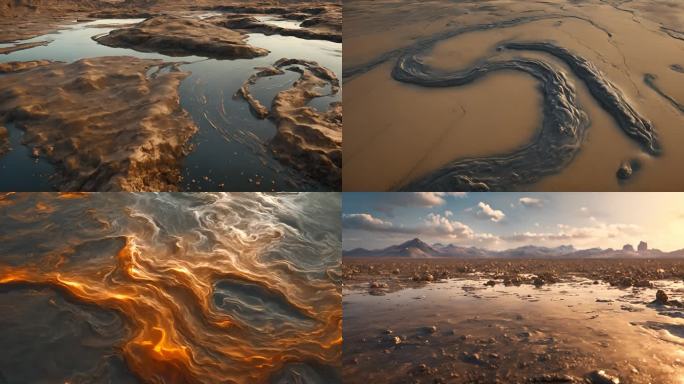 水流上的原油石油水污染