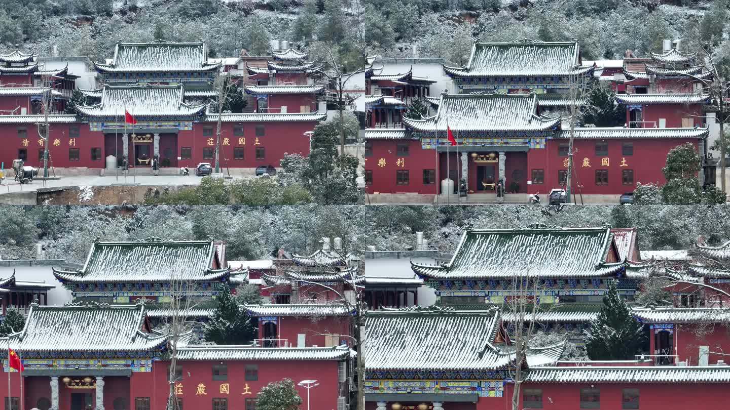 航拍于都碧玉禅寺2024年雪景