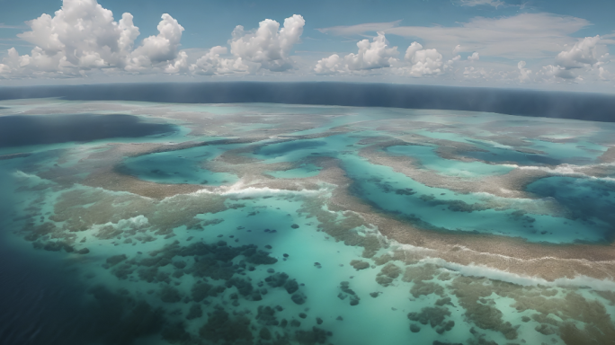 海洋珊瑚礁岛屿