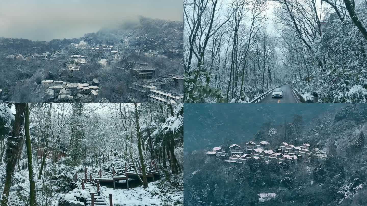 青城山雪景航拍
