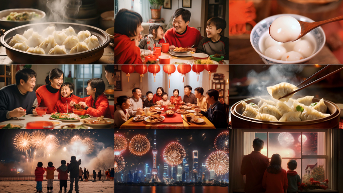 龙年春节除夕年夜饭团圆饭