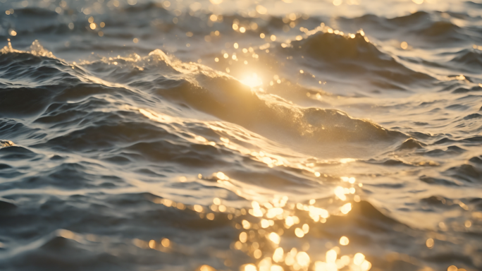 水面波光粼粼水海面意境大海波浪