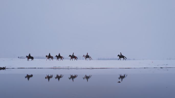 骑马 雪地马