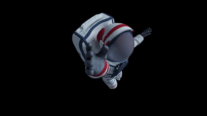 新宇航员太空服带通道裸眼出屏素材