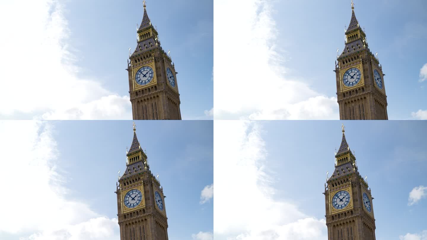 大本钟伊丽莎白塔-横跨伦敦钟楼拍摄