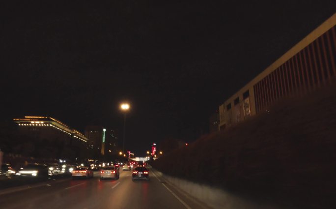 夜晚城市街道开车街景城市夜景4k视频素材