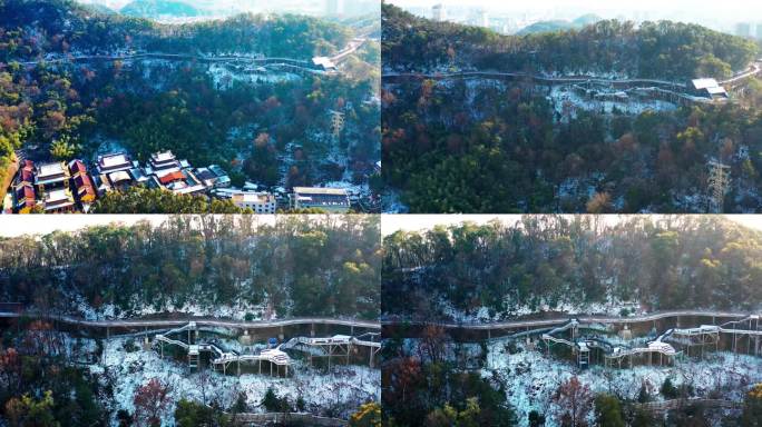 台州市椒江区，白云山航拍，雪景