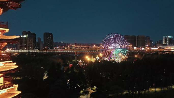 长沙洋湖湿地公园夜景