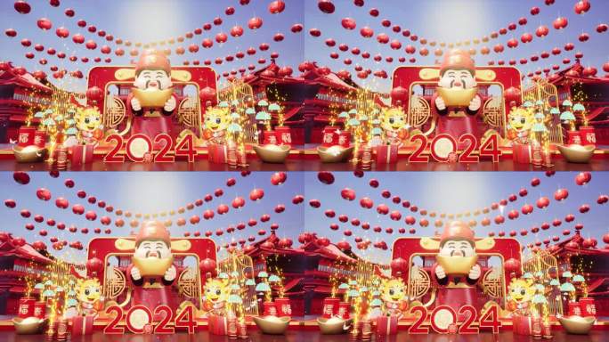 【4K】春节LED大屏背景展台7