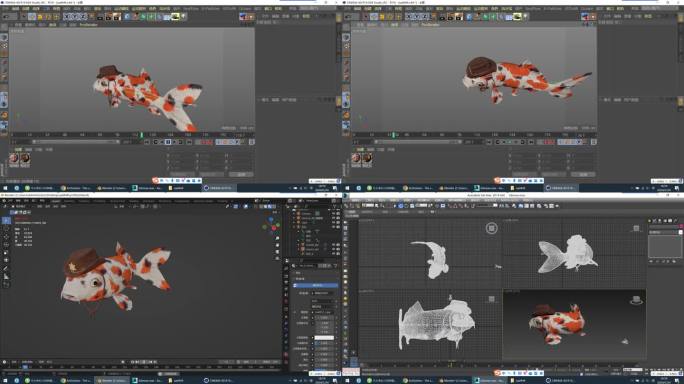 C4D+max+fbx+blend-金鱼