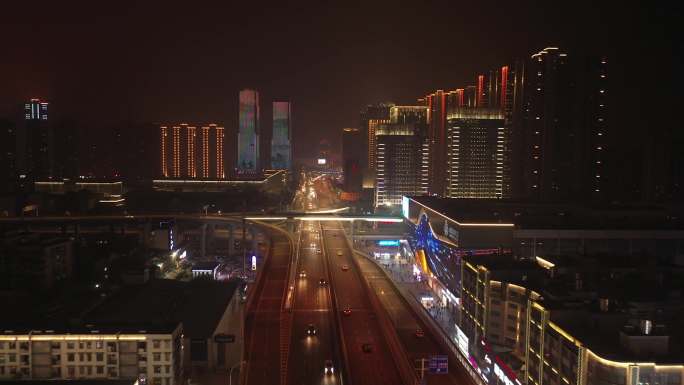 武汉汉阳龙阳大道灯光夜景