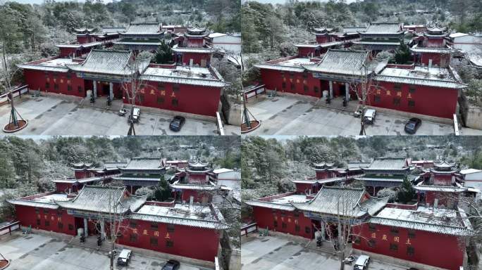 航拍于都碧玉禅寺2024年雪景