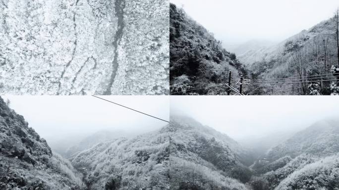 俯瞰山峦 雪景 下雪 唯美雪景 雪花飘舞