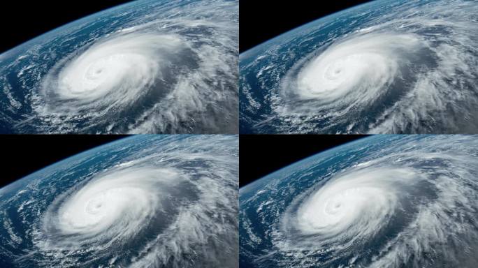 从太空看到的飓风。NASA提供的元素
