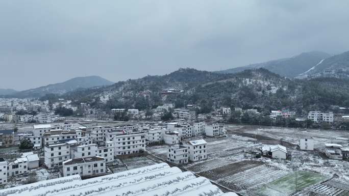 航拍于都碧玉禅寺2024年雪景