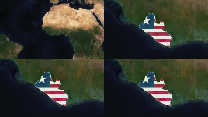 利比里亚-探险家:国家识别地图库存视频