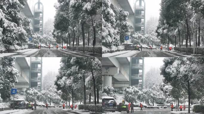 2024龙年湖南长沙初雪志愿者马路除雪