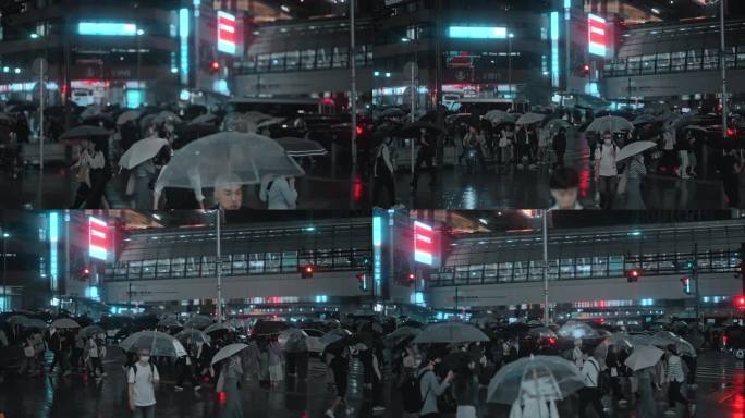雨天日本街道赛博朋克