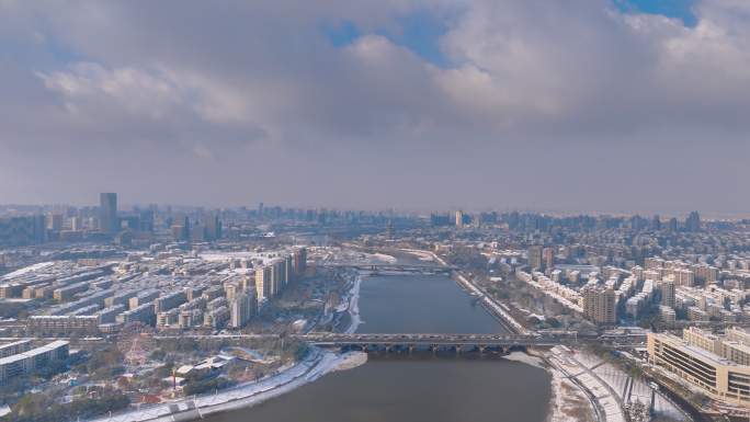 金华婺城雪景航拍