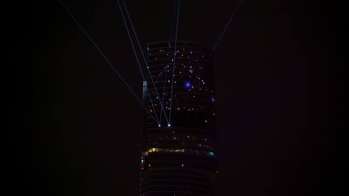 上海 建筑 射灯 灯光秀 夜景 黄浦江