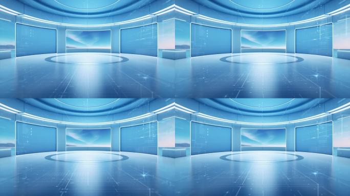 蓝色科技空间场景背景