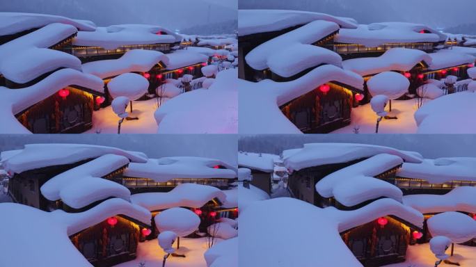 雪乡的夜景，童话般的世界