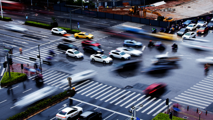 城市街道 斑马线 行人过马路