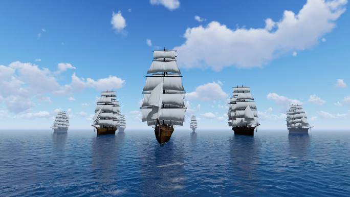 木帆船海上贸易 乘风破浪