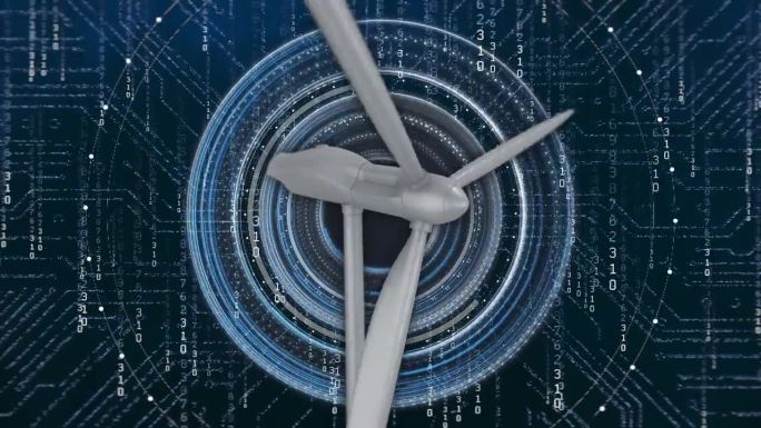 未来风轮机能源控制中心界面设计，数字化数据网