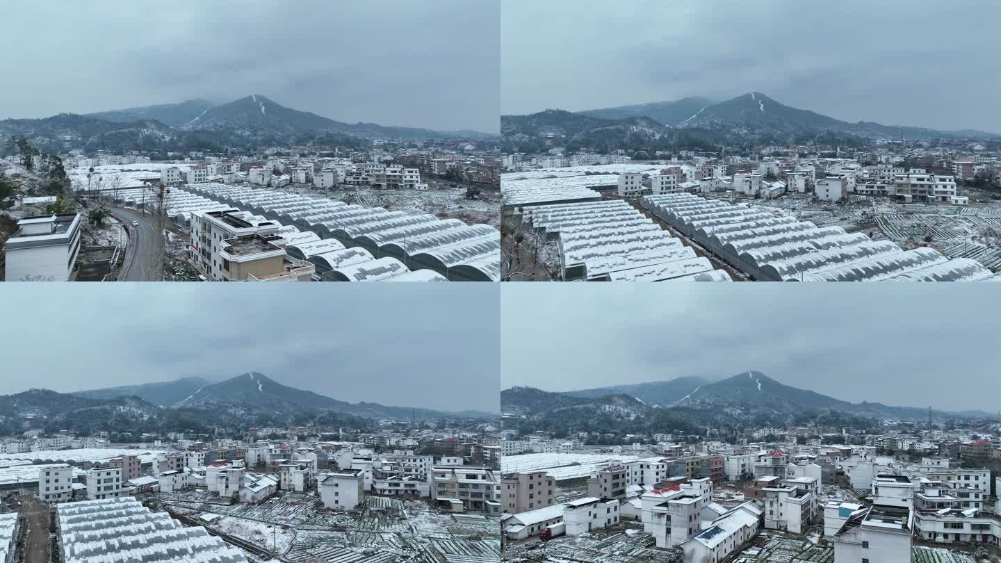 航拍于都利村2024年雪景