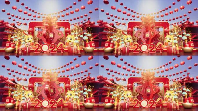 【4K】春节LED大屏背景展台6