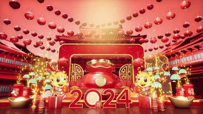 【4K】春节LED大屏背景展台12