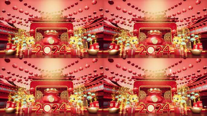 【4K】春节LED大屏背景展台12