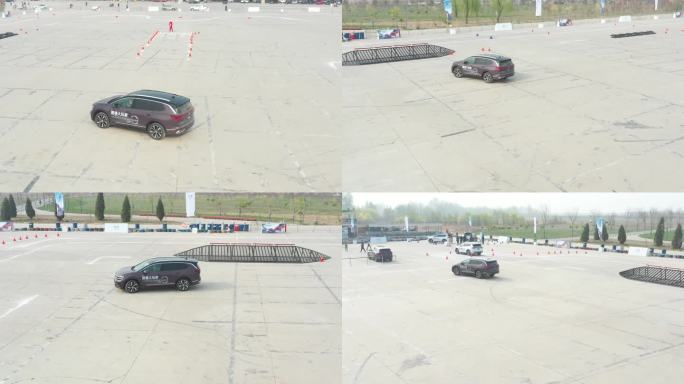 航拍 汽车 试驾 活动 开车 赛车 轿车