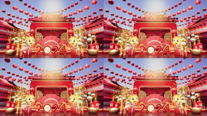 【4K】春节LED大屏背景展台10