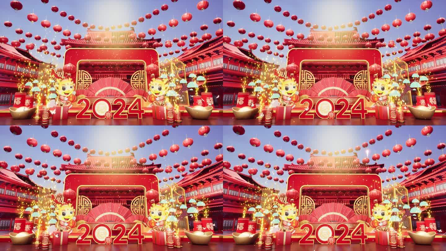 【4K】春节LED大屏背景展台10