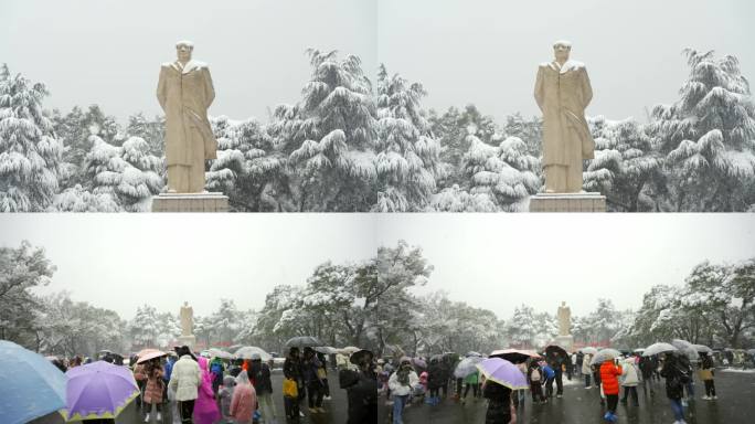 大雪纷飞的东方红广场