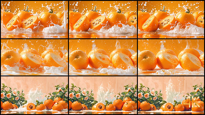 柿子与牛奶 脆柿子 甜柿子 热带水果广告
