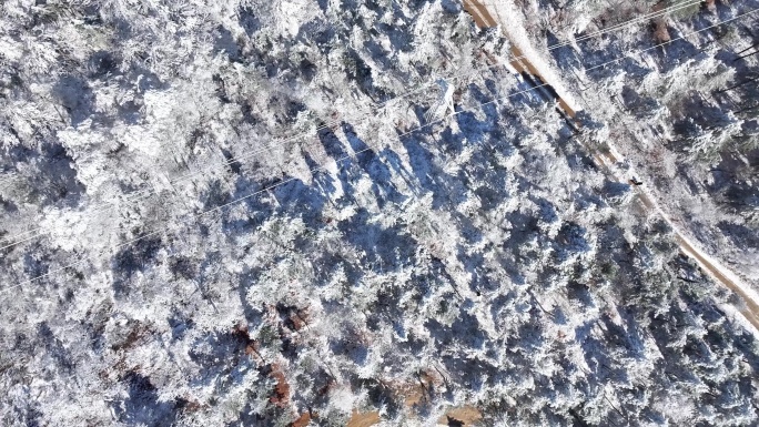 航拍宁波四明山雾凇雪景