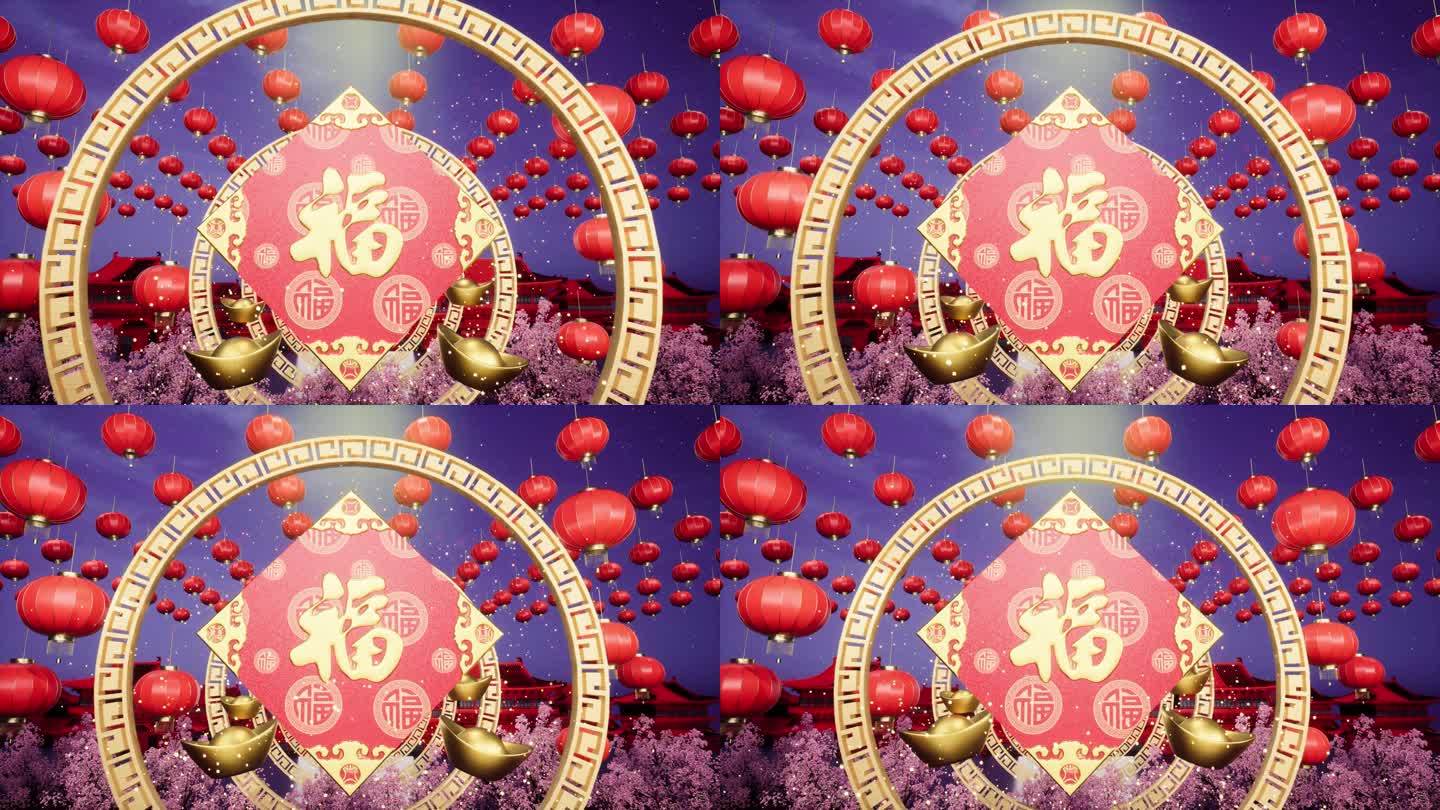 【4K】春节穿梭大屏背景视频15